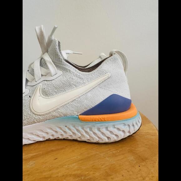Size 6 - Nike Epic React Flyknit 2 White Jade Ember - Picture 8 of 9